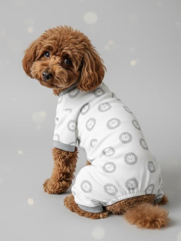 Soft Lion Köpek Tulumu | Pamuklu Penye Köpek Pijaması | Küçük Irklar İçin | Tüy Dökülmesini Azaltır - Image 1