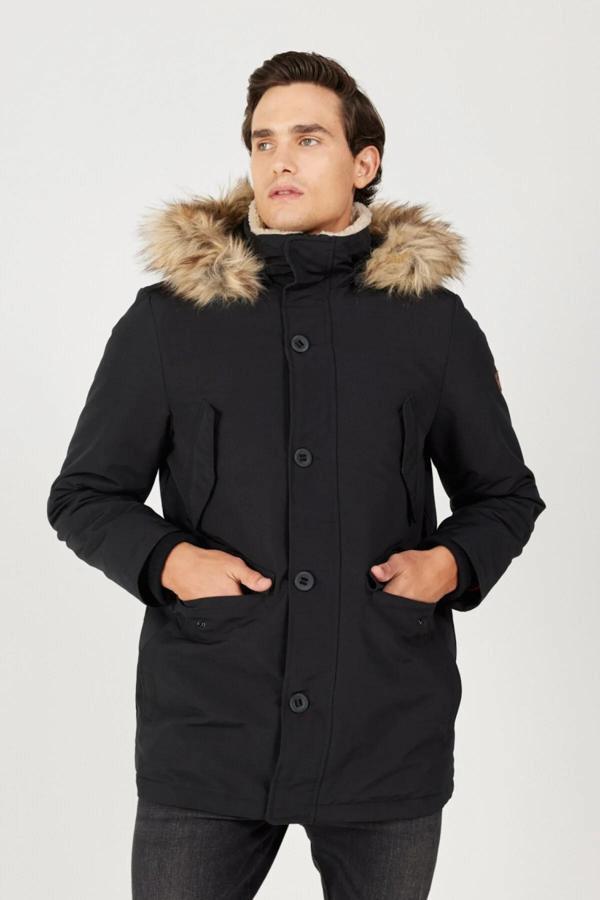 Wrangler Pamuklu Regular Fit Kapüşonlu Erkek Mont W4D0WX100 SİYAH - Image 1