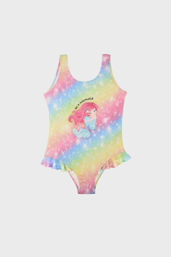 Slipstop Juliet Kalın Askılı Kolay Kuruyan Uv Korumalı Kız Çocuk Mayo SM20110106 Pembe-Sarı - Image 1