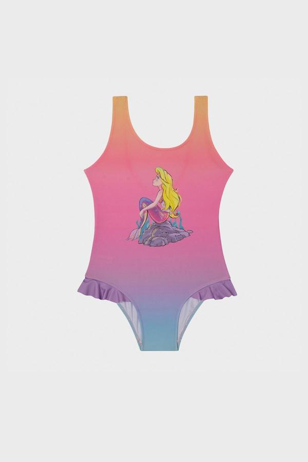 Slipstop Babe Kalın Askılı Fırfır Detaylı Kız Çocuk Mayo SM22110206 PEMBE - Image 1