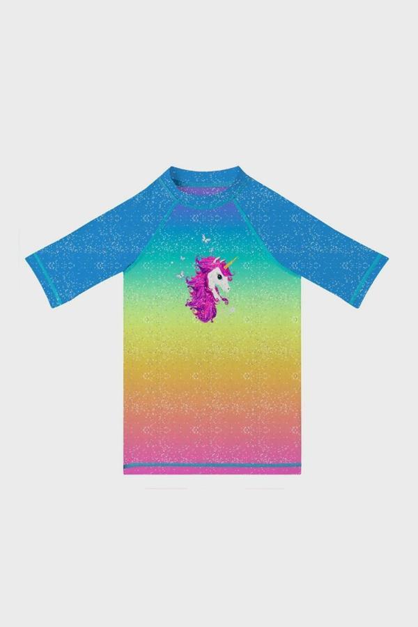 Slipstop Pammy Kolay Kuruyan Uv Korumalı Kız Çocuk T Shirt ST2315000001 FUŞYA-YEŞİL - Image 1