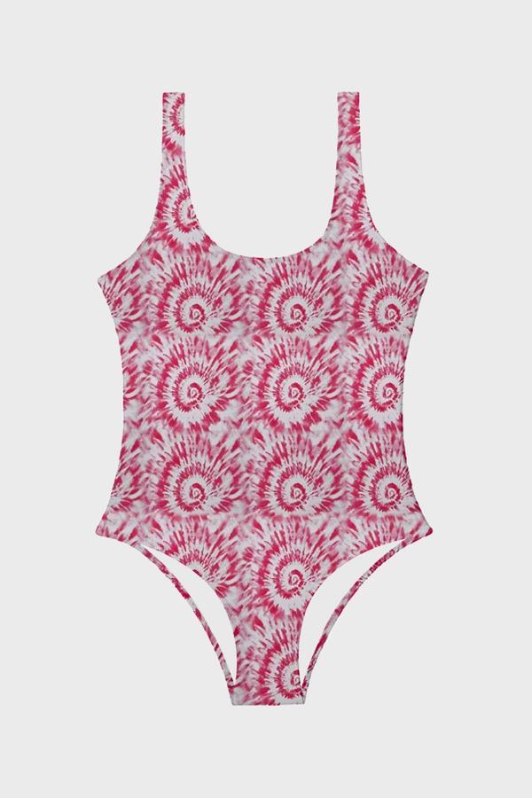 Slipstop Adele Kalın Askılı Kolay Kuruyan Uv Korumalı Baskılı Bayan Mayo SM22140047 PEMBE-BEYAZ - Image 1