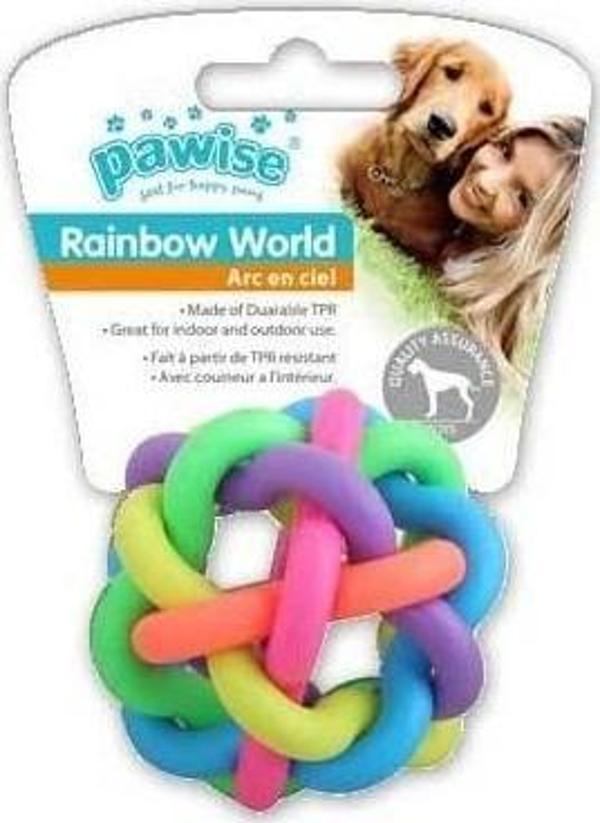 Pawise Rainbow World Örgü Top 7.5 cm Köpek Oyuncak - Image 1
