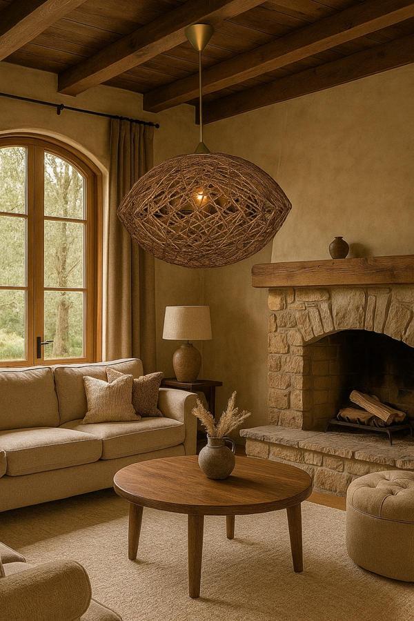 Bohem,Rustik,Modern,Jüt,Hasır,Doğal,El Yapımı Sarkıt Avize - Image 1