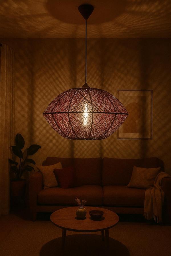 Bohem,Rustik,Modern,Hasır,Jüt,Doğal,El Yapımı Sarkıt Avize - Image 1