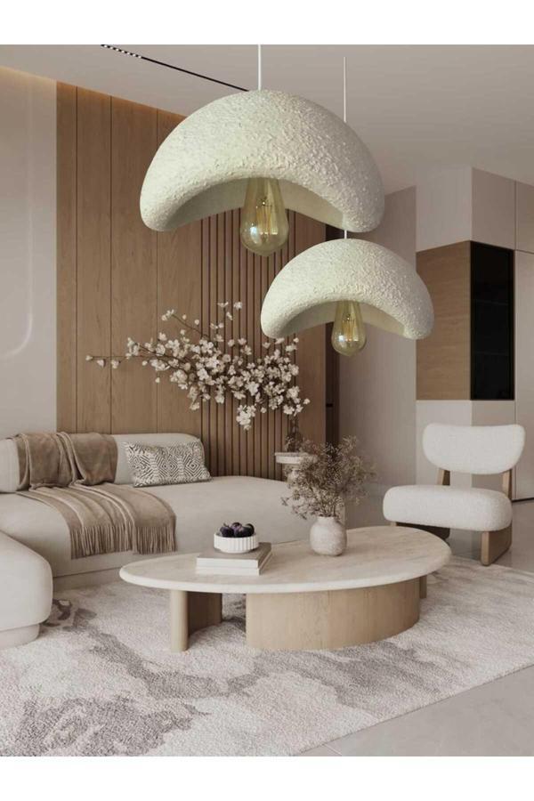 Aslan İskandinav Beton Avize 40/35 Cm 2’Li Sarkıt Avize - Image 1