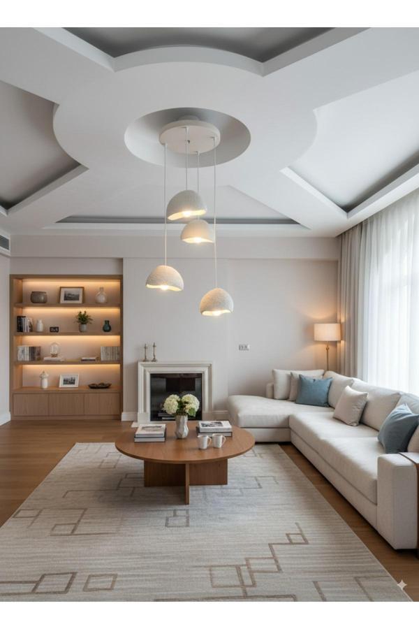 Aslan İskandinav Beton Sarkıt Avize 4Lü Set ( 21 X16 Cm) - Image 1