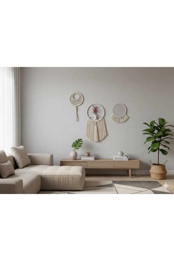 Aslan Bohem Tarzı Makrome İp 3' Lü Set - Image 1