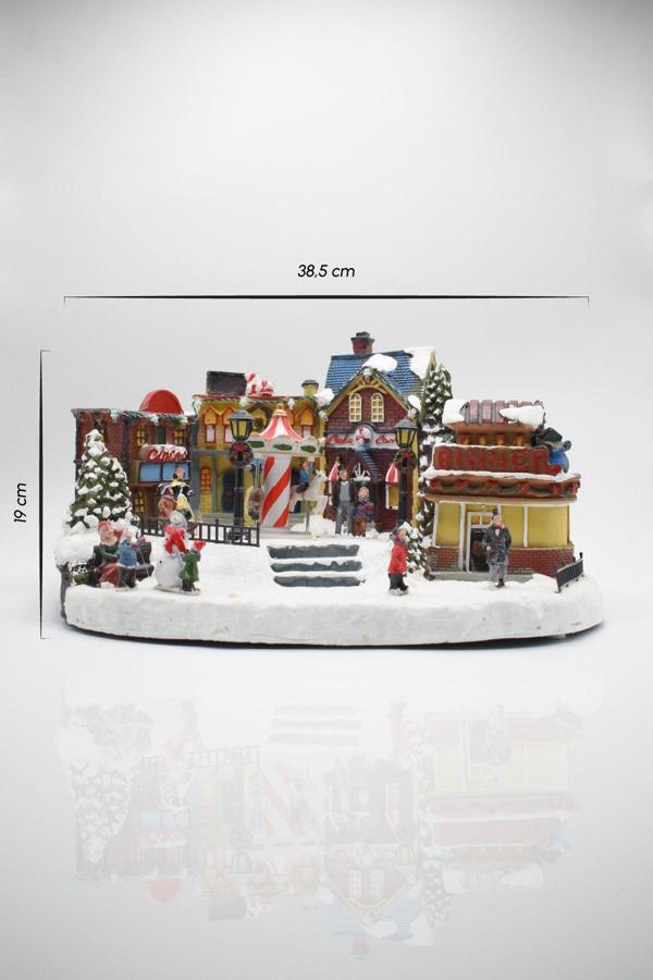 Premium Collection Dekoratif Noel Şehri Işıklı Süs 19*38 cm - Image 1