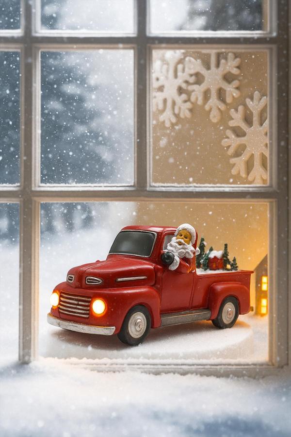 Luxury Dekoratif Kırmızı Araba Yılbaşı Süsü 27*17cm - Image 1