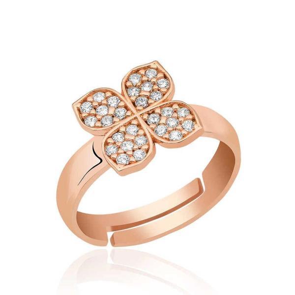 Supertrend Gümüş Rose Rüzgar Gülü Çiçek Yüzük - Image 1