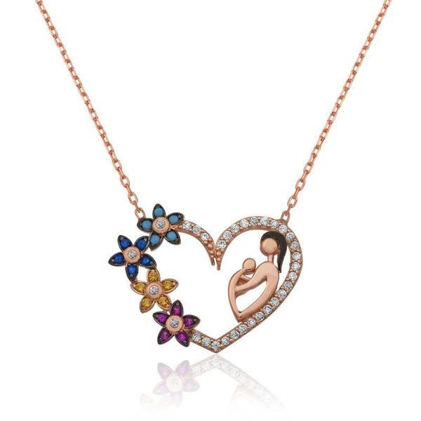 Supertrend Gümüş Kalpli Anne Çocuk Bayan Kolye - Image 1