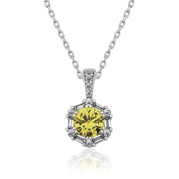 Supertrend ​gümüş Buğday Sarısı Baget Taşlı Bayan Kolye - Image 1