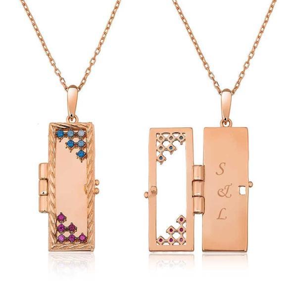 Supertrend ​gümüş Rose Kapaklı Kişiye Özel Kolye - Image 1