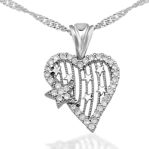 Supertrend Gümüş Kalp Yıldız Bayan Kolye - Image 1