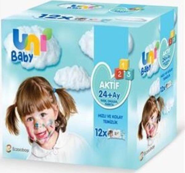 Uni Baby Islak Mendil Aktif 12 x 52'li Islak Mendil 624 Yaprak - Image 1