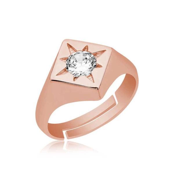 Supertrend ​gümüş Ayarlanabilir Rose Kutup Yıldızı Şovalye Yüzük - Image 1