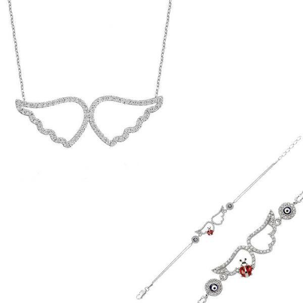 Supertrend Gümüş Melek Kanadı Bayan Set - Image 1