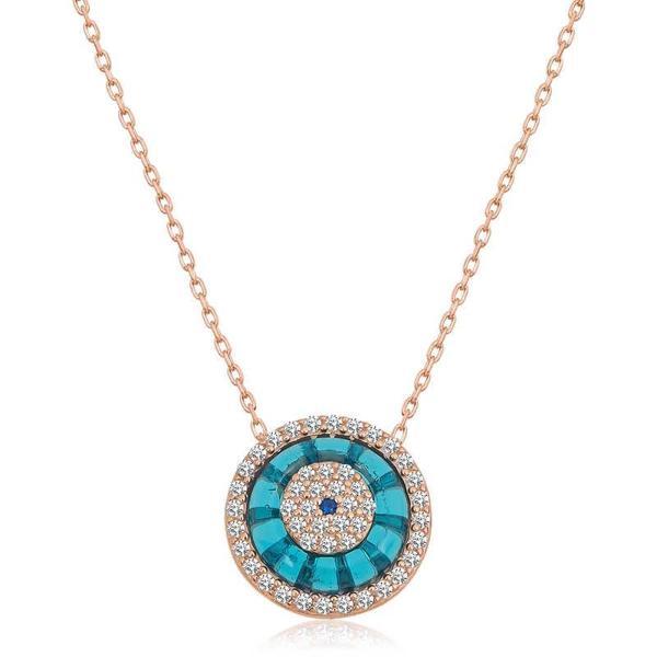 Supertrend Gümüş Rose Camgöz Nazar Bayan Kolye - Image 1