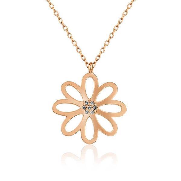 Supertrend Gümüş Rose Çiçek Bayan Kolye - Image 1