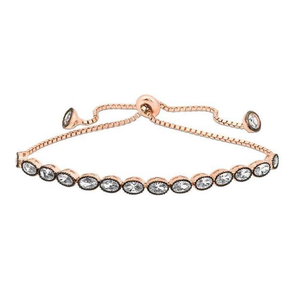 Supertrend Gümüş Rose Oval Kesim Elmas Montür Asansör Bileklik - Image 1