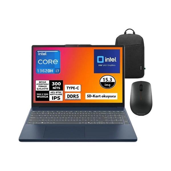 Ideapad Slim 3 I7-13620H 32GB Ddr5 1tb SSD Wuxga 15.3" IPS Windows 11 Pro Taşınabilir Bilgisayar 83K10061TR Snertech Çan - Image 1