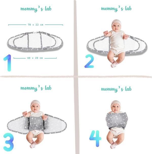 Mommyslab 0-4 Ay Yeni Sezon Desenli Renkli %100 Pamuk Cırtlı Hazır Kuşak Kundak - Kundak Kemer Yarım Kundak - Image 1
