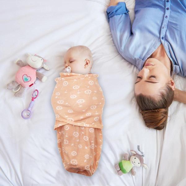 Mommyslab Yeni Sezon 0-4 Ay Desenli Renkli Cırtlı Hazır Bebek Kundak - Pamuk Kundak %100 Pamuk - Image 1
