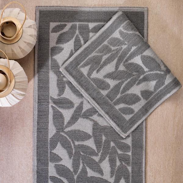 Schafer Home Leaf 2 li Banyo Paspası-Gri - Image 1