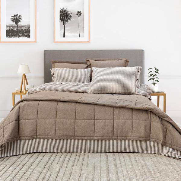 Schafer Home Loria Yatak Örtüsü Nevresim Seti 7 Parça-Bej - Image 1