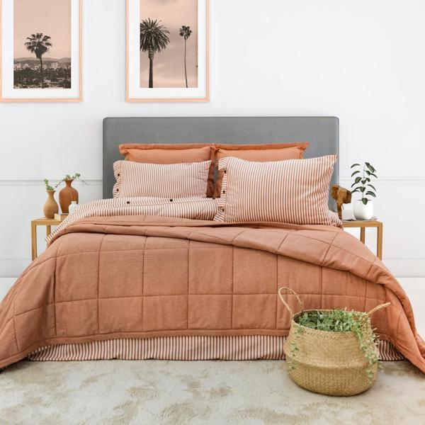 Schafer Home Loria Yatak Örtüsü Nevresim Seti 7 Parça-Turuncu - Image 1