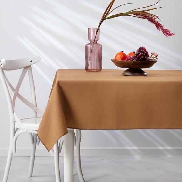Schafer Home Bianca Keten Polyester Masa Örtüsü 160x250-Kahverengi - Image 1