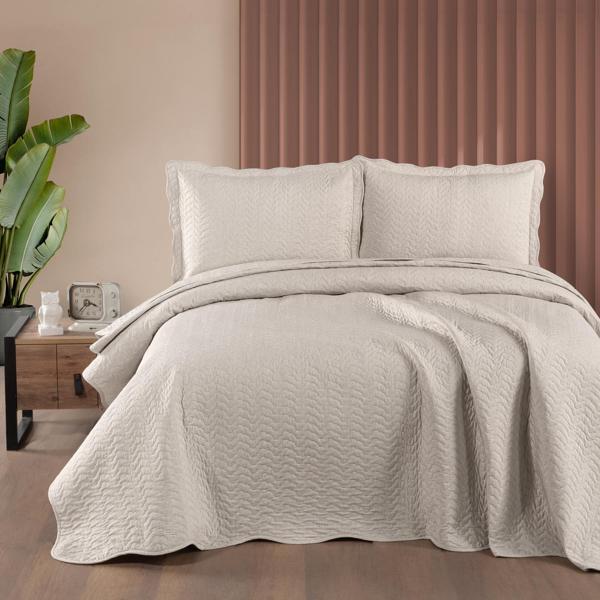 Schafer Home Elegance Yatak Örtüsü Seti 3 Parça-Bej - Image 1