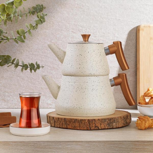 Schafer Solea Çaydanlık Takımı 3 Parça-Krem - Image 1