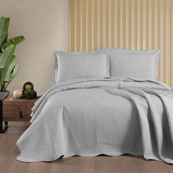 Schafer Home Elegance Yatak Örtüsü Seti 3 Parça-Gri - Image 1