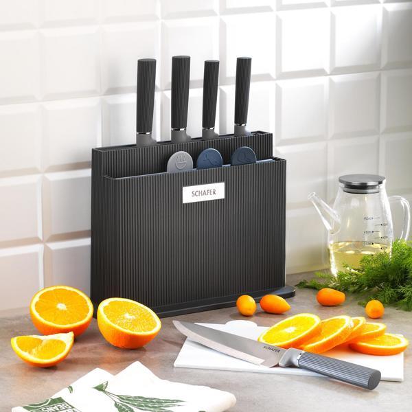 Schafer Forge Kesme Tahtası/Bıçak Seti 10 Parça-Siyah - Image 1