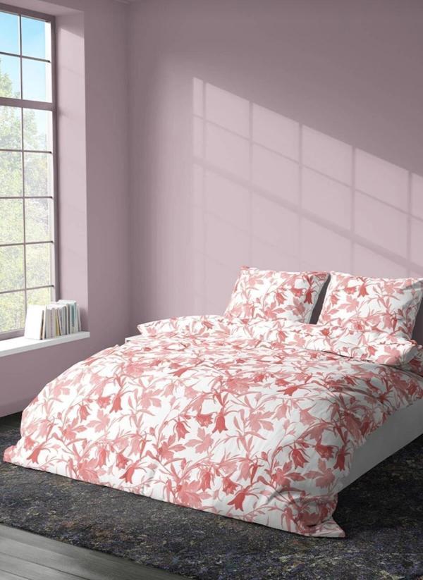 Pembe Çiçek Desenli tek kişilik Nevresim Takımı çarşaflı  - Image 1