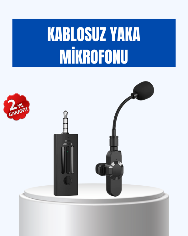 Kablosuz 2.4 GHz Yaka Mikrofonu – 60 m Menzilli, Gürültü Azaltıcı, Şarjlı ve Taşınabilir - Image 1