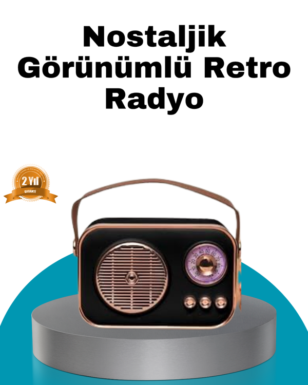 Retro Tarz Kablosuz Radyo – Bluetooth, USB ve TF Kart Girişli - Image 1