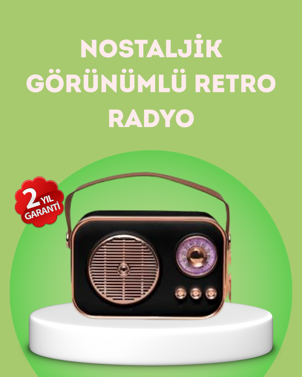 Nostaljik Retro Radyo – Bluetooth, USB ve FM Özellikli Şık Tasarım - Image 1