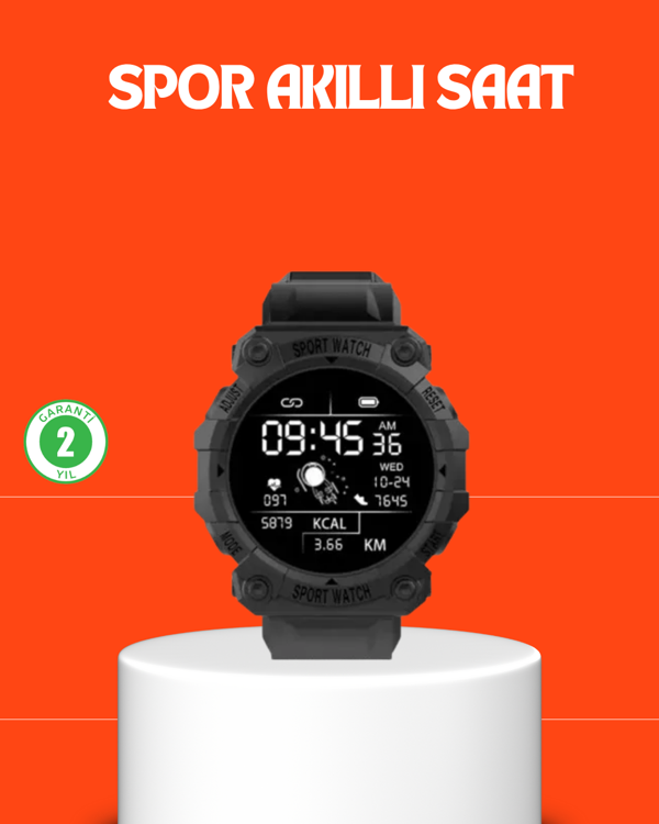 Sporcu Akıllı Saat – Kalp Atışı, Adım, Kalori ve Tansiyon Takipli - Image 1