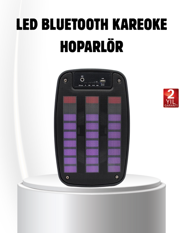 6.5” LED Işıklı GTS 1793 Bluetooth Hoparlör Güçlü Bass ve FM Destekli - Image 1