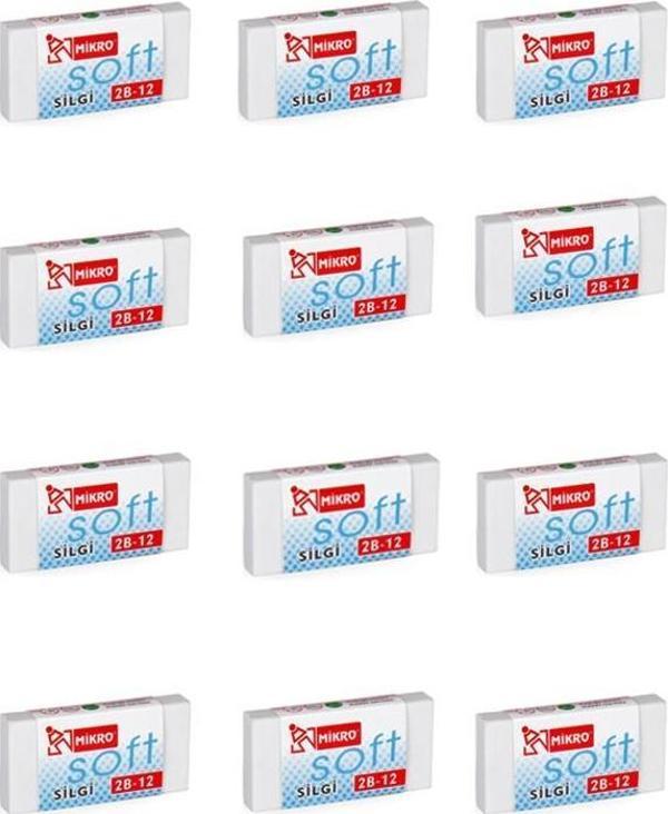 Mikro Soft 2B-12 Silgi – 12’li Set - Image 1