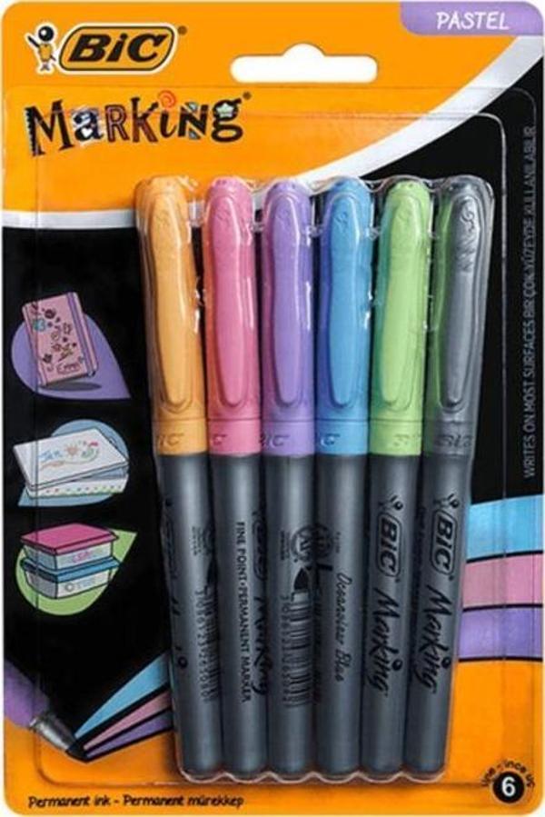 Bic Marking Color Permanent Marker Pastel Renkler 6’lı Set - Image 1