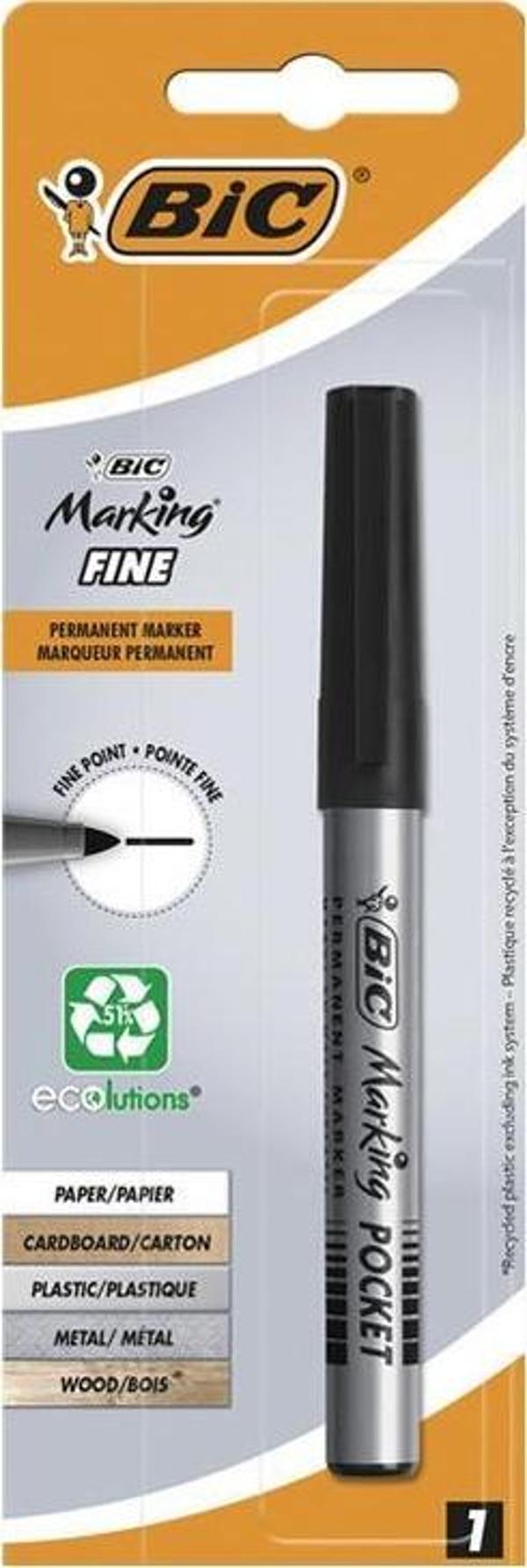 Bic Marking Fine Permanent Kalem Siyah - Image 1