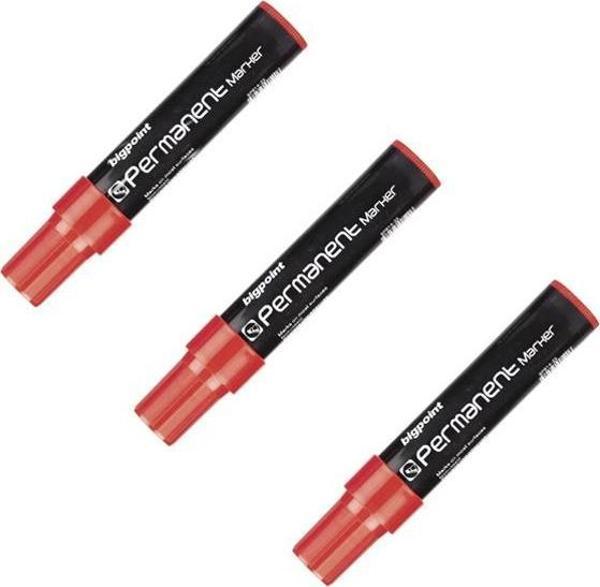 Bigpoint Permanent Markör Jumbo Kesik Uç Kırmızı 3’lü BP914-25 - Image 1