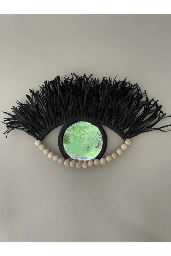 Trend Sende Rafya Duvar Dekoru, Rafya Ayna, Boho Dekor, Boho Duvar Dekoru, Rafya Dekor - Image 1