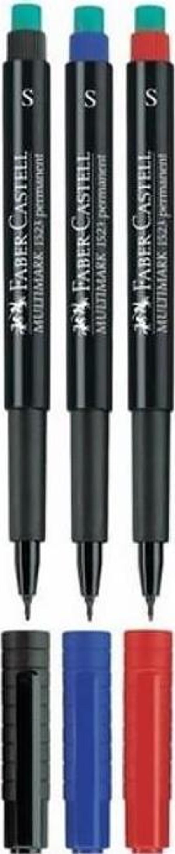 Faber-Castell Multimark Permanent Asetat Kalemi S 3’lü Set - Image 1