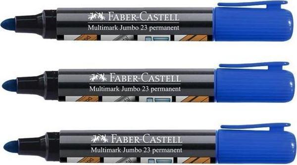 Faber-Castell Multimark Jumbo 23 Permanent Mavi 3’lü - Image 1