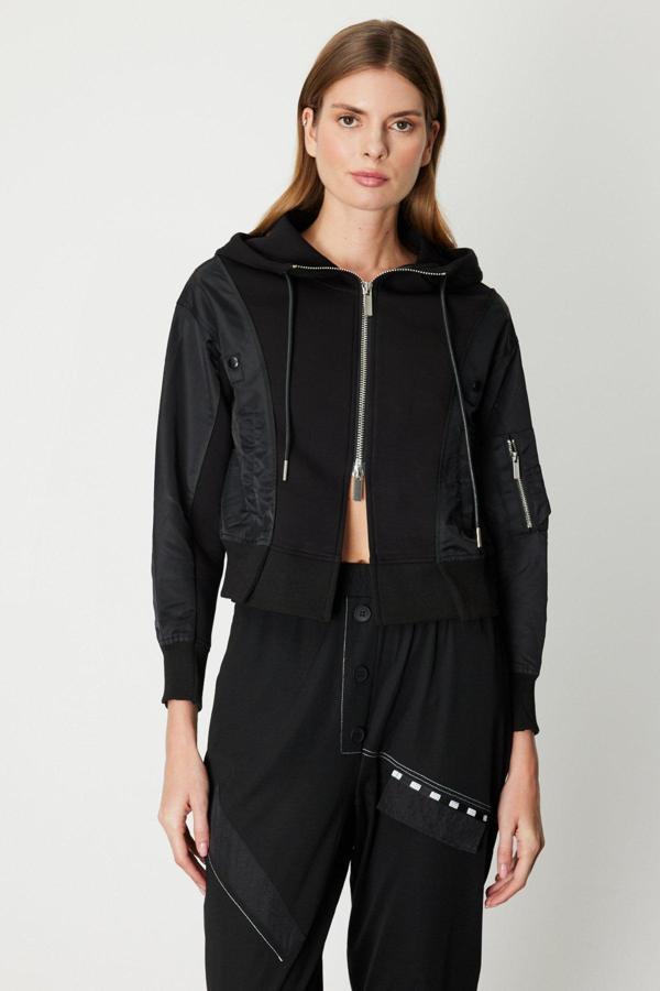 On Kadın Mix Kumaş Spor Mont 60713 Siyah - Image 1